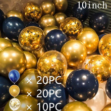 Load image into Gallery viewer, 50/15pcs 10inch Gold Silver Black Metal Latex Confetti Balloons For Wedding Decorations Birthday Party Decorations Bridal Showers Baby Showers