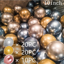 Load image into Gallery viewer, 50/15pcs 10inch Gold Silver Black Metal Latex Confetti Balloons For Wedding Decorations Birthday Party Decorations Bridal Showers Baby Showers