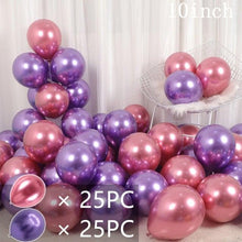 Load image into Gallery viewer, 50/15pcs 10inch Gold Silver Black Metal Latex Confetti Balloons For Wedding Decorations Birthday Party Decorations Bridal Showers Baby Showers