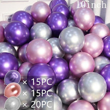 Load image into Gallery viewer, 50/15pcs 10inch Gold Silver Black Metal Latex Confetti Balloons For Wedding Decorations Birthday Party Decorations Bridal Showers Baby Showers