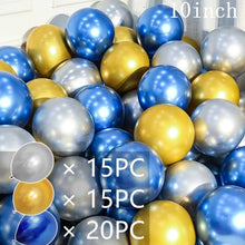 Load image into Gallery viewer, 50/15pcs 10inch Gold Silver Black Metal Latex Confetti Balloons For Wedding Decorations Birthday Party Decorations Bridal Showers Baby Showers