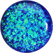 Load image into Gallery viewer, 9/16 Black Acrylic Blue Confetti Party Single Flare Plug