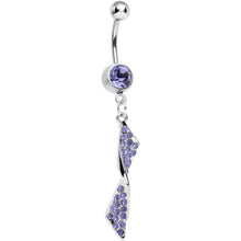 Load image into Gallery viewer, Purple Gem Brilliant Twist Dangle Belly Ring