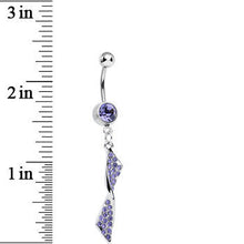 Load image into Gallery viewer, Purple Gem Brilliant Twist Dangle Belly Ring