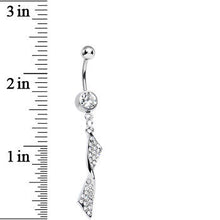 Load image into Gallery viewer, Clear Gem Brilliant Twist Dangle Belly Ring
