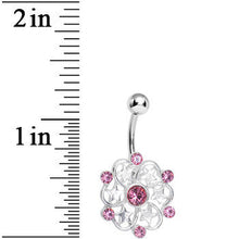 Load image into Gallery viewer, Pink Gem Princess Star Petals Flower Belly Ring