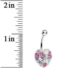 Load image into Gallery viewer, Multi Gem Brilliant Heart Belly Ring