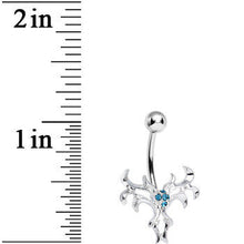 Load image into Gallery viewer, Aqua Gem Exotic Leaves Belly Ring