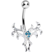 Load image into Gallery viewer, Aqua Gem Exotic Leaves Belly Ring