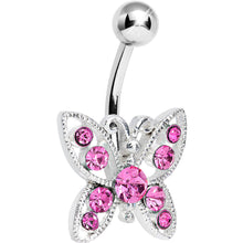 Load image into Gallery viewer, Pink Gem Glamorous Butterfly Belly Ring