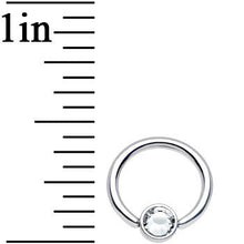 Load image into Gallery viewer, 16G 5/16 Clear Gem Steel BCR Captive Ring 4mm Flat Disc