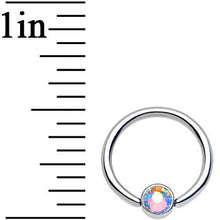 Load image into Gallery viewer, 16G 3/8 Clear Gem Steel BCR Captive Ring 4mm Flat Disc