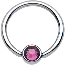 Load image into Gallery viewer, 16G 3/8 Purple Gem Disc Titanium BCR Captive Ring