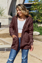 Load image into Gallery viewer, Women Full Size Teddy Hooded Jacket with Pockets Cozy Casual Jacket Comfortable Women Jacket