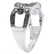 Load image into Gallery viewer, 0.36 Carat Genuine Blue Diamond .925 Sterling Silver Ring
