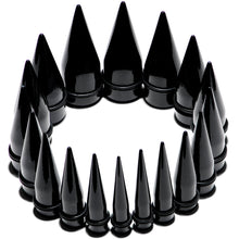 Load image into Gallery viewer, 00G to 1 inch 18 Piece Black Acrylic Ear Stretching Taper Kit
