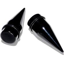 Load image into Gallery viewer, 00G to 1 inch 18 Piece Black Acrylic Ear Stretching Taper Kit