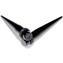 Load image into Gallery viewer, 00G to 1 inch 18 Piece Black Acrylic Ear Stretching Taper Kit