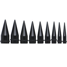Load image into Gallery viewer, 00G to 1 inch 18 Piece Black Acrylic Ear Stretching Taper Kit