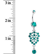 Load image into Gallery viewer, Teal Blue Gem Pool of Sparkle Dangle Belly Ring