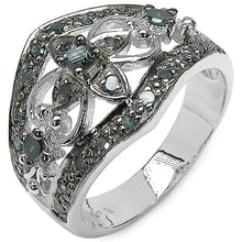 Load image into Gallery viewer, 0.47 Carat Genuine Blue Diamond .925 Sterling Silver Ring