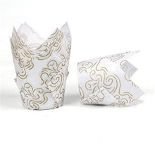 Load image into Gallery viewer, 50pcs Newspaper Style Cupcake Liner Baking Cup For Wedding Party Muffin Cupcake Paper Cup Oilproof Cake Wrapper Cupcake Baking Cups Muffin Baking Liners Holders Cupcake Wrapper Brown White Bright Nature Color