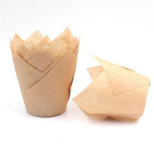 Load image into Gallery viewer, 50pcs Newspaper Style Cupcake Liner Baking Cup For Wedding Party Muffin Cupcake Paper Cup Oilproof Cake Wrapper Cupcake Baking Cups Muffin Baking Liners Holders Cupcake Wrapper Brown White Bright Nature Color