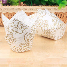 Load image into Gallery viewer, 50pcs Newspaper Style Cupcake Liner Baking Cup For Wedding Party Muffin Cupcake Paper Cup Oilproof Cake Wrapper Cupcake Baking Cups Muffin Baking Liners Holders Cupcake Wrapper Brown White Bright Nature Color
