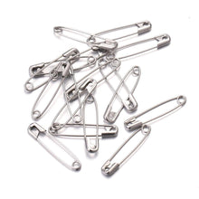 Load image into Gallery viewer, 50pcs/lot High Quality Stainless Steel Safety Pins Sewing Tools Accessory Needles Large Safety Pin Small Silver Metal Needles Large Safety Pin Small Brooch Accessories