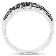 Load image into Gallery viewer, 0.79 Carat Genuine Black Diamond .925 Sterling Silver Ring