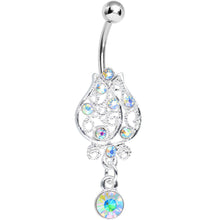 Load image into Gallery viewer, Aurora Gem Brilliant Rosebud Dangle Belly Ring