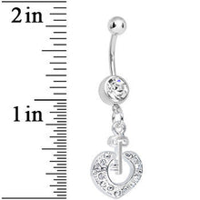 Load image into Gallery viewer, Crystalline Gem Your Heart Has the Key Dangle Belly Ring