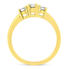 Load image into Gallery viewer, 10K Yellow Gold 3.0 Cttw Diamond Eight-Row Bypass Crossover Statement Band Ring (H-I Color, I2-I3 Clarity) - Size 7