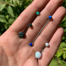 Load image into Gallery viewer, 16G 1/4 4mm White Syn Opal G23 Titanium Internal Thread Labret