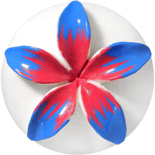 Load image into Gallery viewer, 41mm Organic Buffalo Bone Blue Pink Tropical Flower Saddle Plug