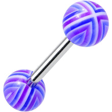 Load image into Gallery viewer, 14G Purple Blue Acrylic Plum Perfect Barbell Tongue Ring 5/8