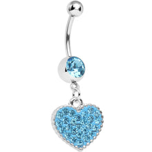 Load image into Gallery viewer, Aqua Gem Morning Sunrise Heart Belly Ring