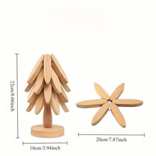 Load image into Gallery viewer, Solid Wood Heat-Resistant Table Mats – Tree-Shaped Coasters Set