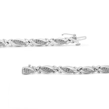Load image into Gallery viewer, .925 Sterling Silver 1.00 Cttw Round Diamond X-Link Bracelet (I-J Color, I2-I3 Clarity) - Size 7.25"