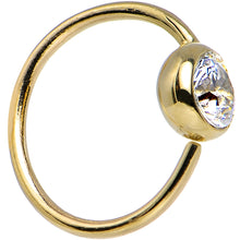 Load image into Gallery viewer, 20G 5/16 Clear CZ Solid 14K Yellow Gold Hoop Ring