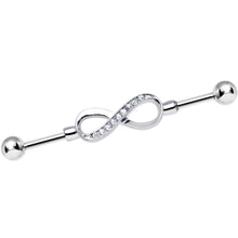 Load image into Gallery viewer, Clear Gem Endless Elegance Infinity Symbol Industrial Barbell 38mm