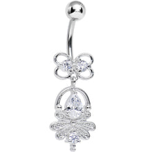 Load image into Gallery viewer, Clear Cubic Zirconia Royal Aura Dangle Belly Ring