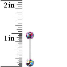 Load image into Gallery viewer, 316L Steel Multicolored Enamel Metallic Splash Barbell Tongue Ring