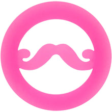 Load image into Gallery viewer, 5/8 Pink Silicone Dapper Mustache Tunnel Plug