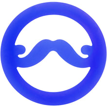 Load image into Gallery viewer, 20mm Blue Silicone Dapper Mustache Tunnel Plug