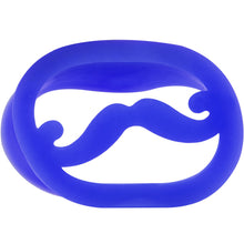 Load image into Gallery viewer, 2G Blue Silicone Dapper Mustache Tunnel Plug