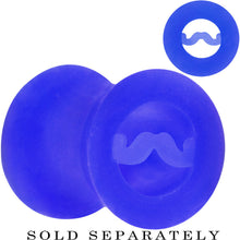 Load image into Gallery viewer, 0G Blue Silicone Dapper Mustache Tunnel Plug