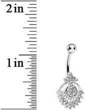 Load image into Gallery viewer, Clear Crystal Sparkling Victoriana Opera Fan Belly Ring