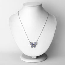 Load image into Gallery viewer, 1.86 Carat Genuine Tanzanite and White Zircon .925 Sterling Silver Necklace