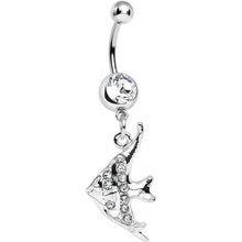 Load image into Gallery viewer, Clear Gem Coral Reef Tropical Fish Dangle Belly Ring